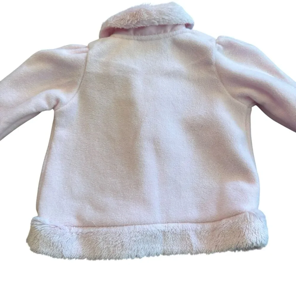 3-6 Month Vintage Kidget Adorable‎ Pink Bear Long Sleeve Shirt Jacket